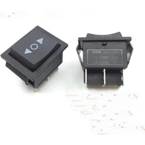 5pcs momentary rocker switch 6 pins double sides spring return to middle DPDT 3Position 16A 250vac 20a 125vac