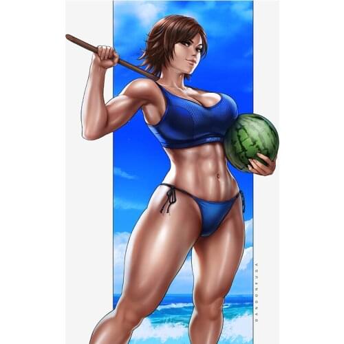 Print Anime Summer Ocean Watermelon Girl Canvas Painting 21x30cm 30x45cm Custom Video Game Art Posters Wall Pictures for Room
