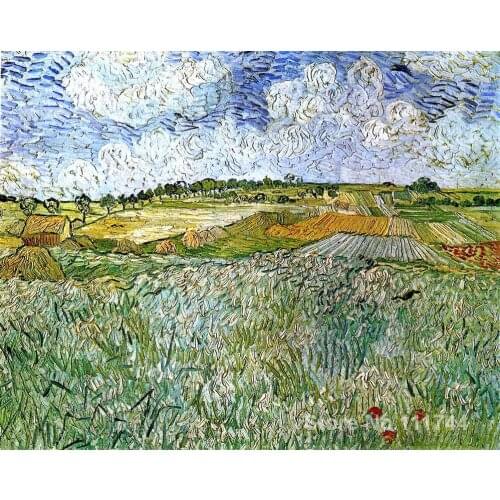 Wall art The Plain at Auvers by Vincent Van Gogh paintings on canvas Handmade High quality