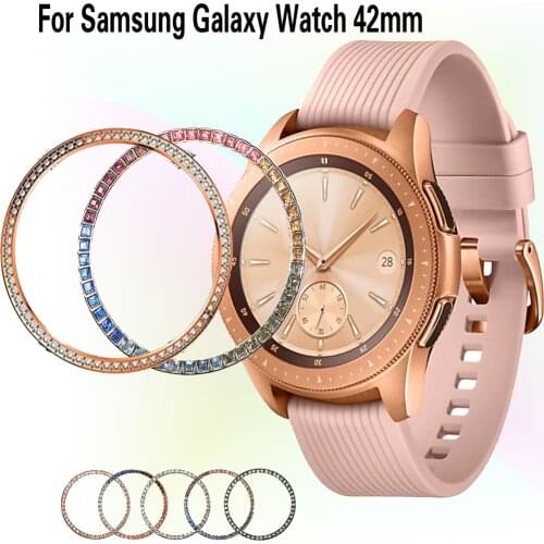 Diamond bezel ring For Samsung Galaxy Watch 42mm protector Case cover Sport fashion Adhesive Metal bumper Accessories Galaxy 42
