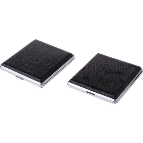 Leather Cigarette Case Personalized Creative 20 Sticks with Rubber Band Gift Box 667B