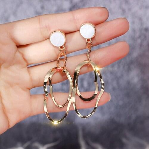 Creative Fashion Irregular Hanging Golden Earrings Women Fashion Simple Metal Geometric Girl Female Jewelry Accessories Brincos