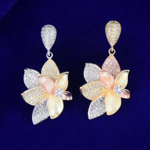 LARRAURI Fashion Jewelry Flowers Stud Women Earrings Trendy Statement indian korean Earrings boucle d'oreille femme 2019