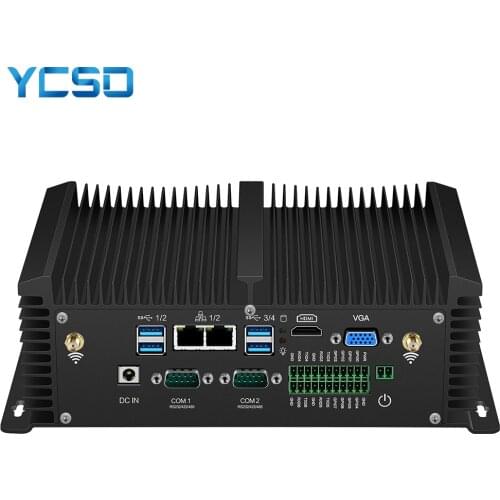 Intel Core i5 8350U Mini PC 2*RS232/422/485 2*LAN 8*USB HDMI VGA GPIO WiFi 4G LTE SIM DDR4 Embedded Industrial PC Windows 10 pro