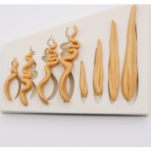 Minsunbak 2018 New Seaweed Silicone Mold Birthday wedding Cake decorating tool DIY Chocolate Gumpaste Mold