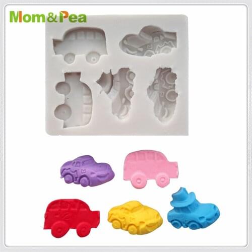 Mom&Pea MPA0676 Cars Shaped Silicone Mold Cake Decoration Fondant Cake 3D Mold Food Grade
