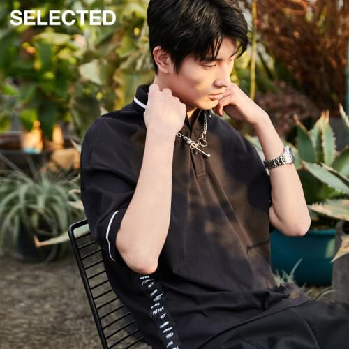 SELECTED New Cotton Poloshirt Mens Lapel Short-sleeved Contrast Polo S|420206560