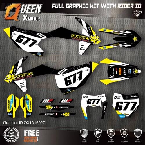 QUEEN X MOTOR Custom Team Graphics Decals Stickers Kit For KTM 2016 2017 2018 SX SXF , 2017 2018 2019 EXC XC-W EXC-F 027