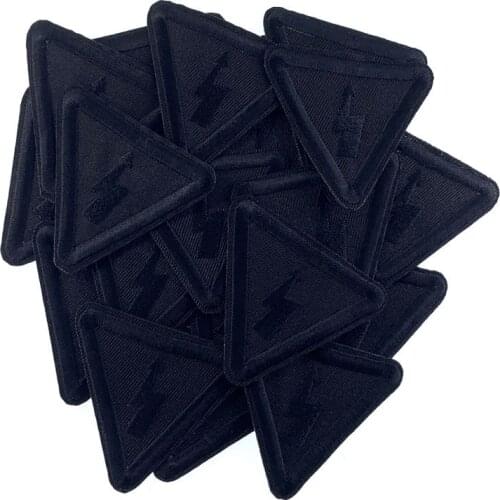 5Pcs Black Patches for Clothes Iron on Lightning sign Appliques Stripes Sticker DIY Badges Decoration