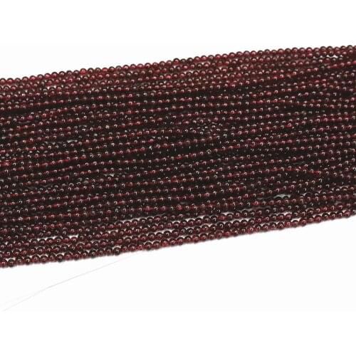 Natural garnet stone 2mm 3mm popular stone round loose beads fashion jewelry 15" B438