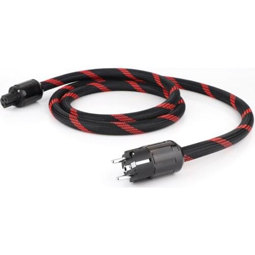 Power Cable Silver Plated Power Cord with EU /US/AU Plug AC Cable Line Hifi Audio Amp Cable