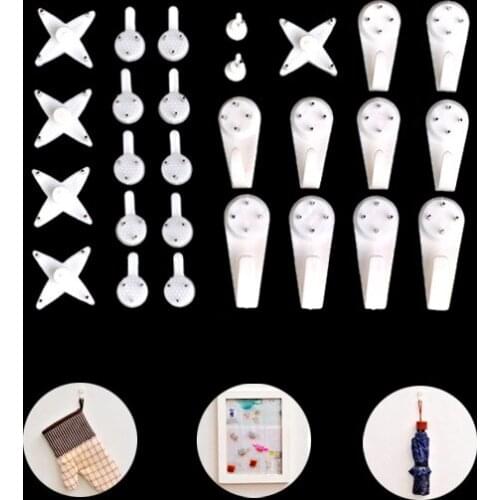 White Painting Photo Plastic Invisibl Nail Plastic Hanging Hanger Home Decor Wall Hooks Mount Picture Frame Seamless Nail