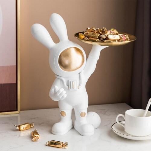 Living Room Snacks Porch Small Items Storage Ornaments Rabbit Astronaut Statue Storage Tray Nordic Home Decoration Ornaments