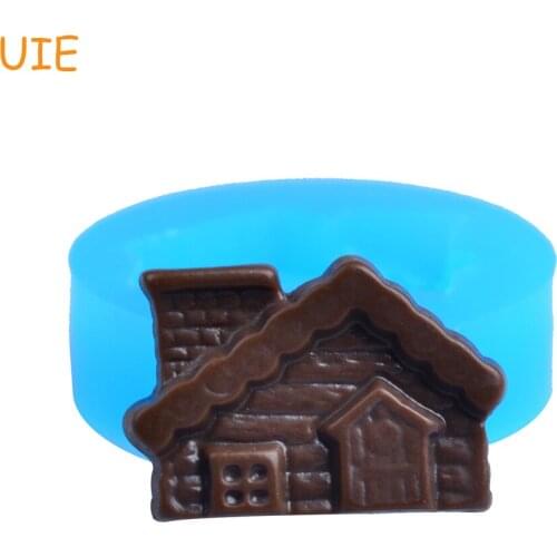 QYL078U House Shaped Cookie Flexible Silicone Mold Polymer Clay Charms Clay Push Mold (Clay Wax Epoxy Paste)