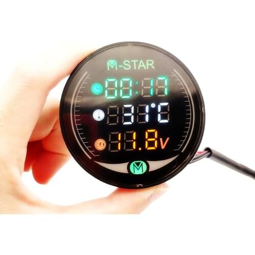 LED 3-in-1 Motorcycle Meter 12V Waterproof Time Temperature Voltage Display Table For Honda CB 400 R600F Hornet 250 CB 599 600