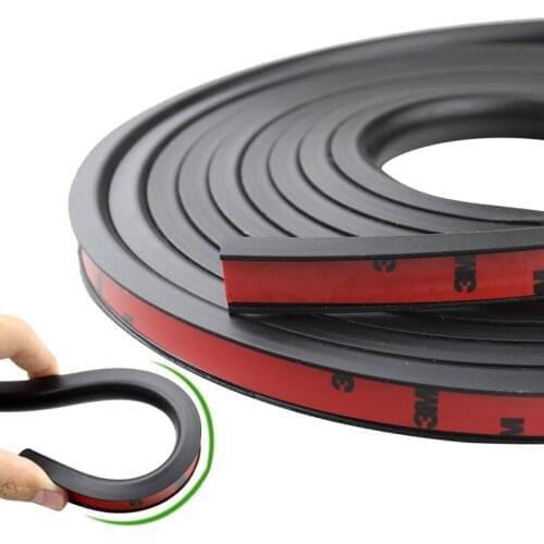 Universal 118'' 30*12mm Wheel Eyebrow Moulding Trim Protector Lip Scratch Proof Black Rubber Car Fender Flare Extension 2 Wheels