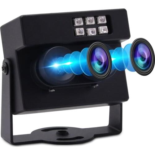 2MP 1080P USB Webcam Dual Lens Low Light No Distortion WDR USB2.0 OTG RGB/ IR USB Camera for Face Recognition Biopsy Detection