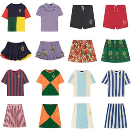 2021 Spring New TAO Summer Cartoon Cute Printing Baby All-match Girl Dress T-shirts and Skirts Suit Kids Girls Clothes Sets