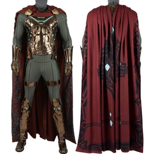 Adult Men Spider Far From Home Mysterio Quentin Beck Cosplay Costume Outfit Halloween Party Full Props Suit
