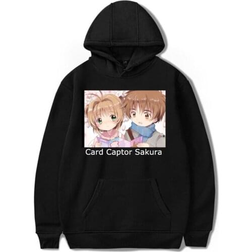 Japan Anime Sakura Card Captor Hoodie Women Men Warm Printed Hip Hop Sweatshirts Tops Harajuku Thin Velvet Coat Hooded Tracksuit