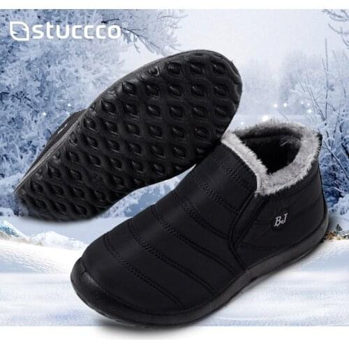 Plus Size 47 Cotton Shoes Women Winter Boots Warm Non-slip Casual Lightweight Waterproof Snow Boots Chunky Wedges Booties