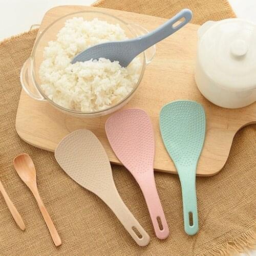 1PC Household Wheat Straw Material Non-stick Rice Spoon Kitchen Utensil Rice Cooker Shovel Kitchen Accessories Kitchen Supplies