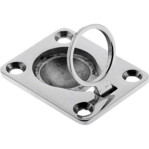 1pcs Marine Stainless Steel Flush Mount Pull Ring Hatch Latch Handle Boat Caravan