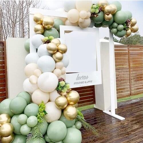 119pcs Retro Avocado Green Balloon Garland Arch Kit Chrome Gold Confetti Globos Jungle party ballon Wedding Birthday Party Decor