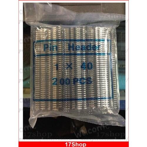 200PCS Gilded Pin Header 40 Pin 2.54 mm Single Row Connectors for Programmer PCB