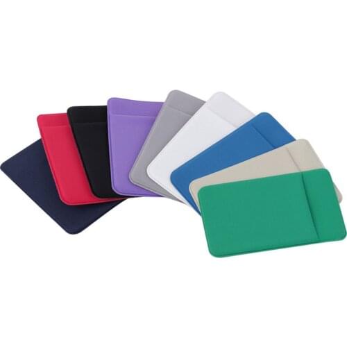 1PC Hot Sale Unisex Elastic Mobile Phone ID Card Holder Wallet Credit Pocket Adhesive Sticker Bank Card Case Credit Card Bag