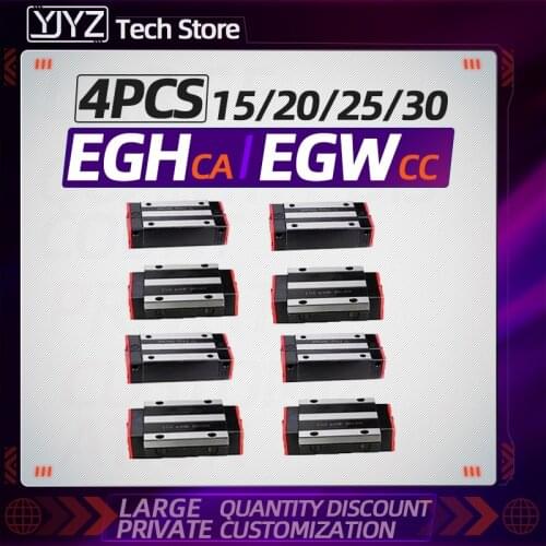 4pcs Linear guide rail block EGH15CA EGW15CC EGH20CA EGW20CC EGH25CA EGW25CC EGH30CA EGW30CC linear block carriage for CNC parts