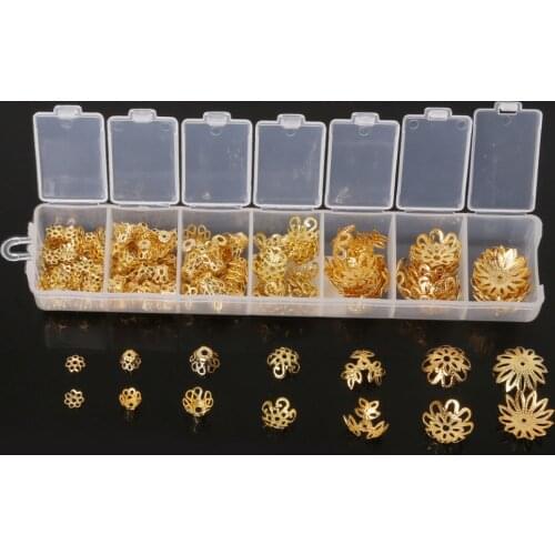 6~16mm 300pcs Mixed Beads Caps End Caps Fitting Chain&Tassel Jewelry Findings For Jewelry Making Bracelet Necklace DIY