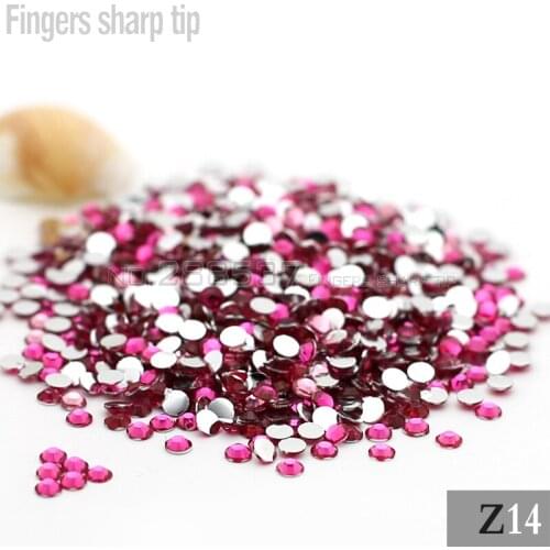 6mm 1000pcs New Light Rose red Decorative Diamond 14-sided Resin Round Fashion Popular Nail DIY SS30 Z14
