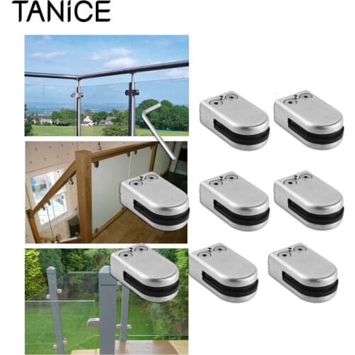 TANiCE 8 Pcs S/ M/ L 304 Stainless Steel Glass Clamp Bracket Clip Holder for 6-8mm / 8-10mm / 10-12mm Glass Balustrade Staircase