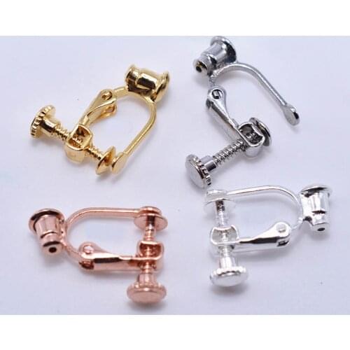 Earrings Adapter Rotate Screw Back No pierced Clip on Earrings Findings DIY Freestlyle Stud Ear Clips Converter For Non-pierced