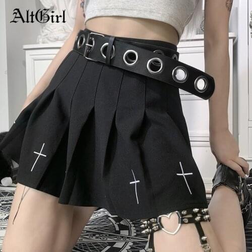 AltGirl Dark Gothic Pu Belt Women Harajuku Street Cut Out Ring Leather Accessories Belt Emo Alternative Mall Goth Grunge Belt
