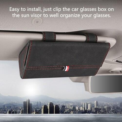 Car Visor Sunglasses Case Eyeglasses Holder Protective Box Car Eye Glasses Organizer For Audi BMW Golf Passat Universal