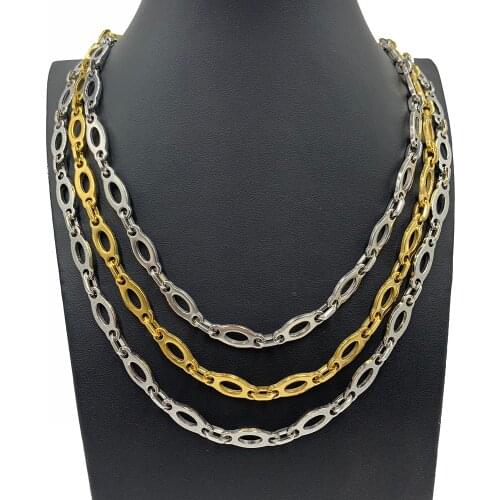 8MM Stainless Steel Link Chain Handmade Hip Hop Necklace Gold Filled Men Women Jewelry Fashion Gifts