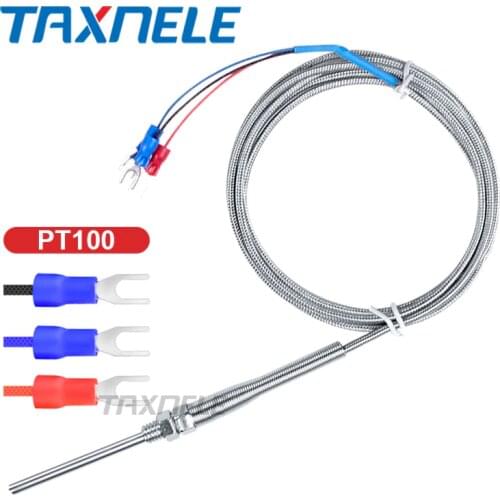 2M Stainless Steel RTD PT100 Temperature Sensor Probe Thermal Thermocouple Tester Detector M8 Thread Industrial Sensor