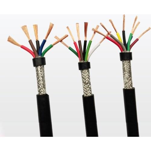 5 Meters RVVP Electrical Wire 5 6 7 Core Copper Wire 0.15/ 0.3/ 0.5 / 0.75 / 1.0 / 1.5 mm Control Shielded Signal Cable
