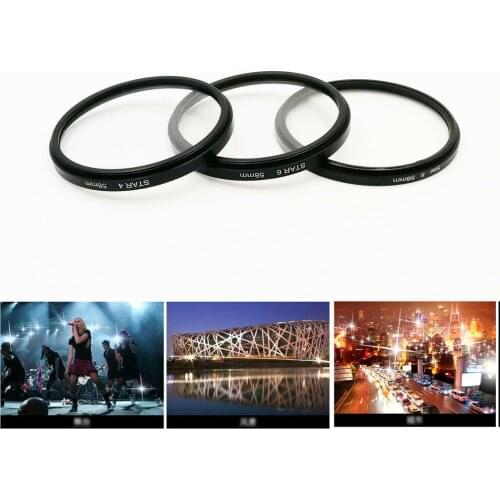 37 40.5 43 52 55 58 62 67 72 77 82mm 4PT 6PT 8PT 8 Point Star Filter For Canon Nikon Sony DSLR Camera Camera Lens Top