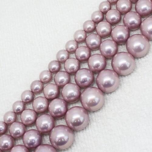 Purple Shell Pearl 8-14mm Round Beads 15",BeadsFor DIY Jewelry Making !We provide mixed wholesale for all items