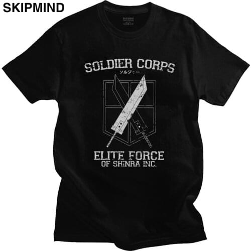 Trendy Attack On Titan T Shirt Men Short Sleeved Soldier Corps Tshirt Anime Manga T Shirts O-neck Cotton Tee Tops Apparel Merch