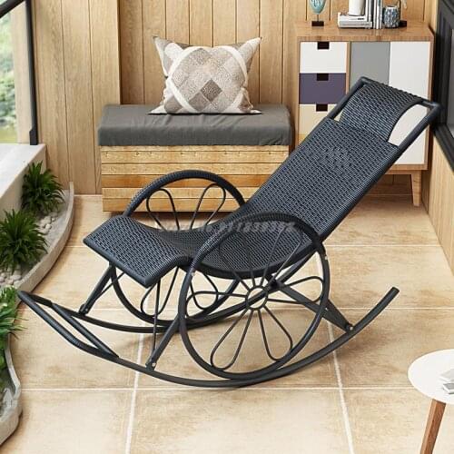Recliner lunch break siesta chair balcony home leisure chair beach portable chair lazy rocking chair backrest folding chair