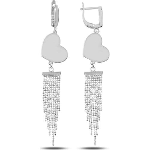 KUTAYDAN Dangle Heart Earrings 925 Sterling Silver