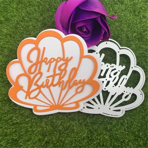 Happy birthday ocean Shell Metal Cutting Dies Stencils For DIY Scrapbooking Decorative Embossing Handcraft Die Cutting Template