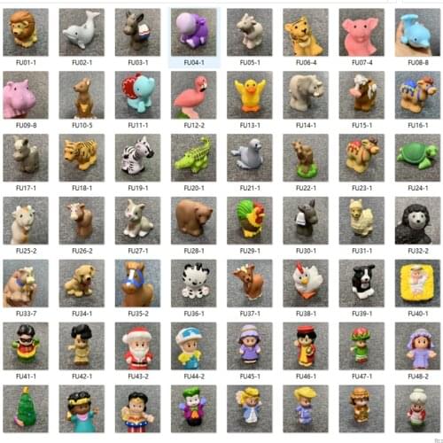 BIXE Little 2inch Mini Fisher People Farm Zoo Animal Cartoon Action Figures Dolls Toys Xmas Gift