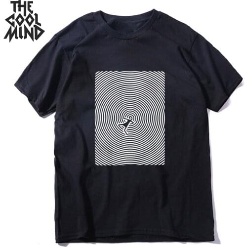COOLMIND 100% cotton streetwear cool thinking men T shirt casual loose summer men t-shirt o-neck tshirt men tee shirts tops