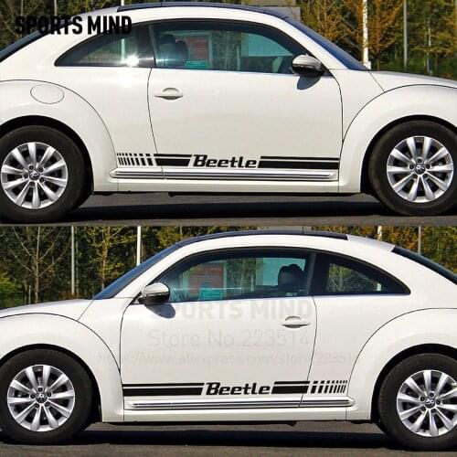 1 Pair Door Side Stripe Car Sticker Decal Automobiles Car Styling For Volkswagen Beetle Rline TDI TSI New Beetle Car Accessories