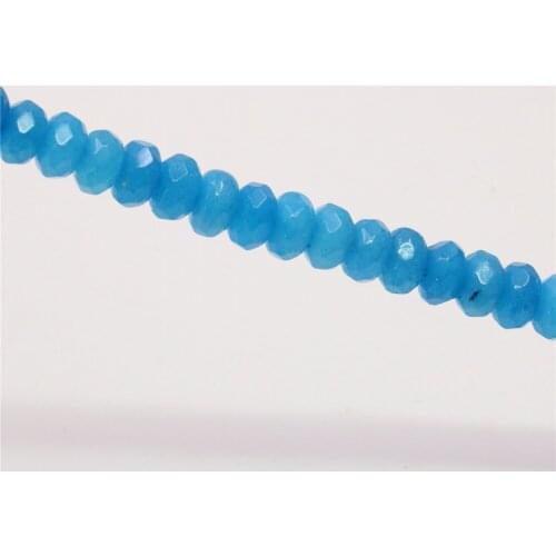 Natural Stone Sky Blue Jades Chalcedony 5x8mm Abacus Faceted Loose Beads Semi Finished Jewelry Making Diy Necklace 15inch Y684
